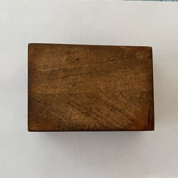 Vintage Handmade Wood Inlay Trinket Box - Picture 5 of 5